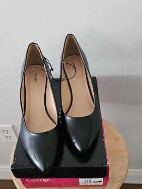 George Black Patent Pointed Toe Pumps